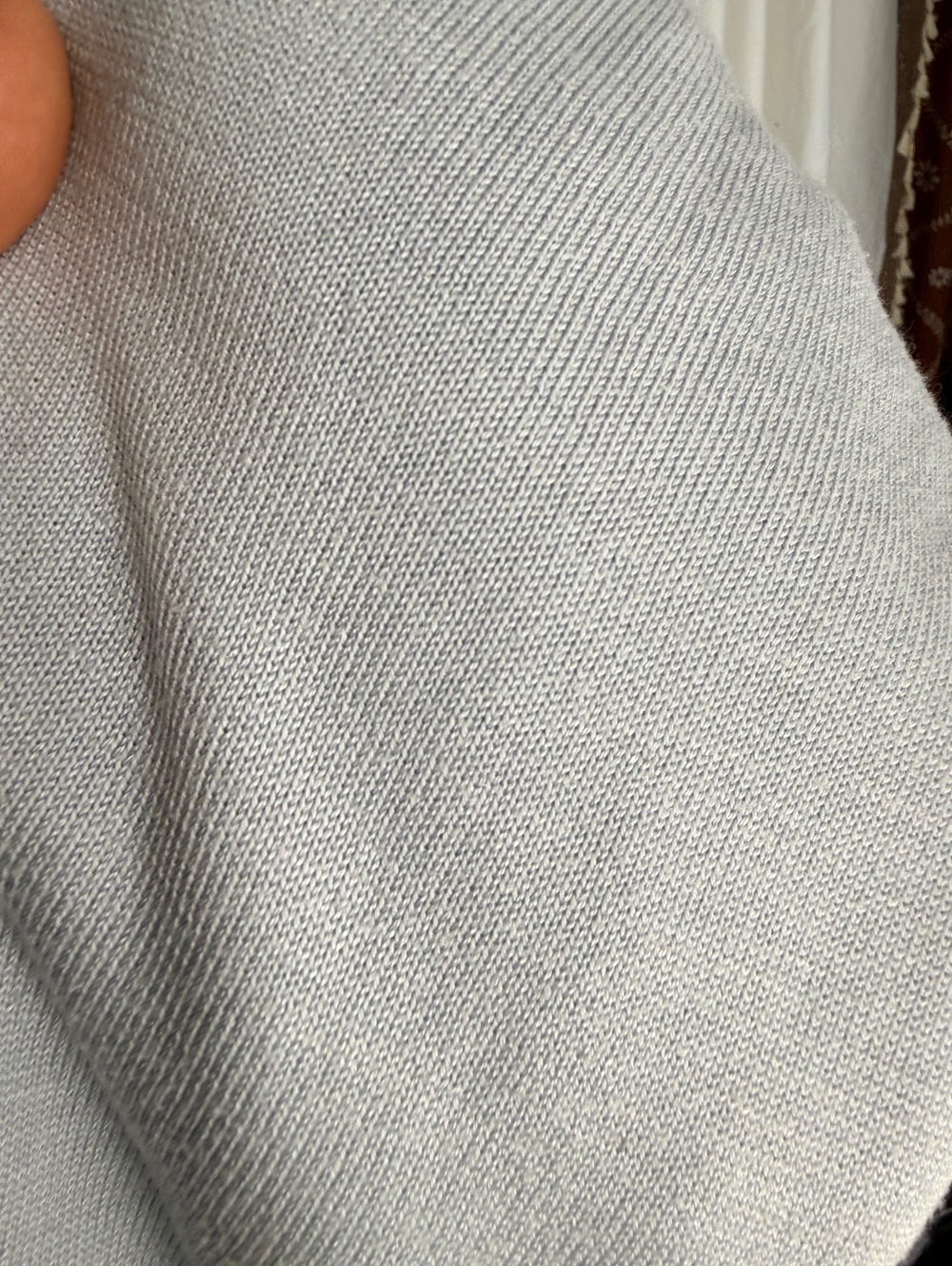 100% Silk Baby Blue Turtleneck Sweater Fine Knit Valerie Stevens - Picture 5 of 5